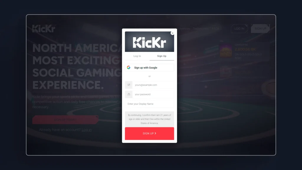 kickr casino login
